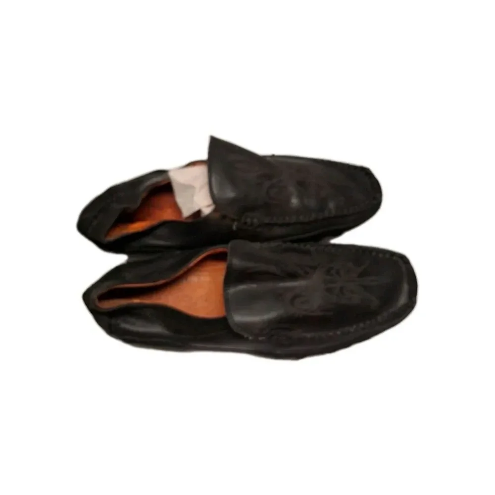 Robert Wayne Rays Men's Slip On Shoes Black Square Toe Sz 8